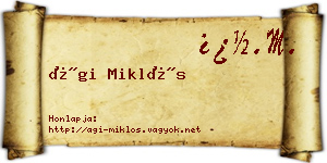 Ági Miklós névjegykártya