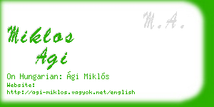 miklos agi business card
