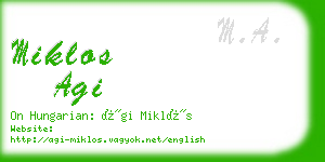 miklos agi business card